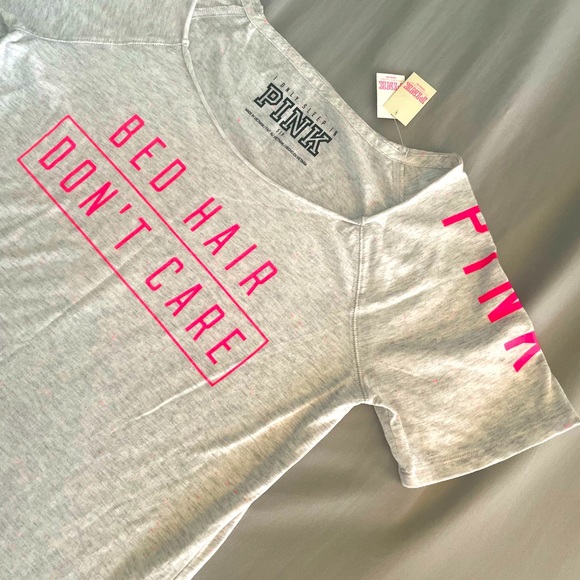 🌟SALE🌟NWT PINK Victoria’s Secret Sleepshirt, White/Pink - Picture 2 of 6